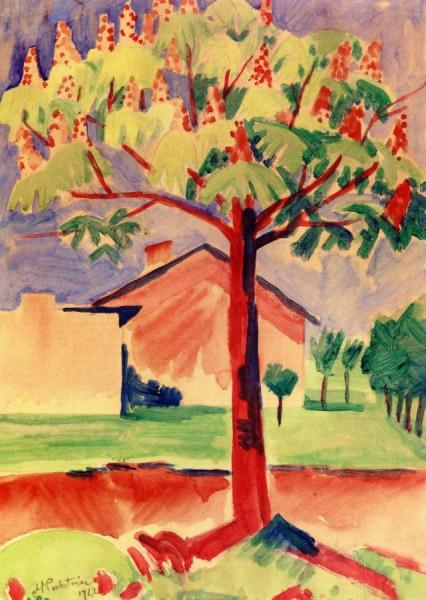Chestnut Tree by Hermann Max Pechstein