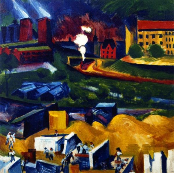 Construction Site In Schmargendorf by Hermann Max Pechstein