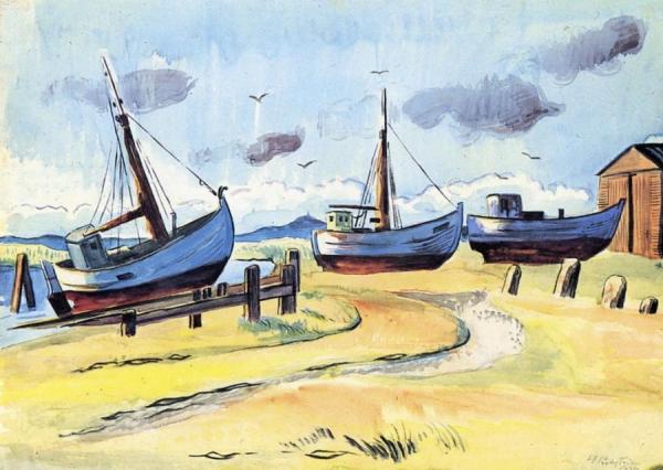 Cutters In The Yard by Hermann Max Pechstein