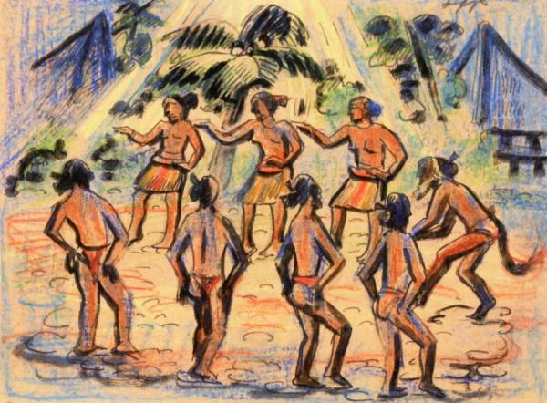 Dancing In The Moonlight by Hermann Max Pechstein