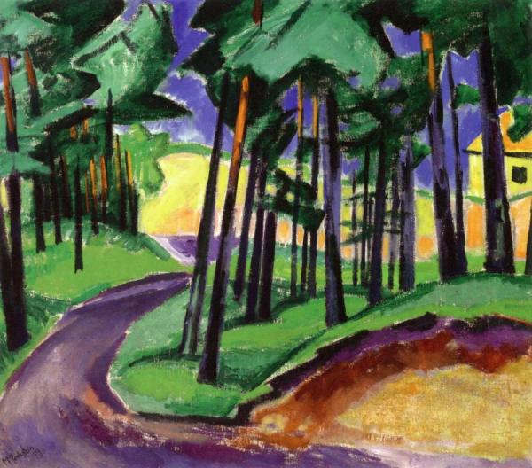 Das Gelbe Haus: Waldausgang Mit Hochsommerdüne by Hermann Max Pechstein