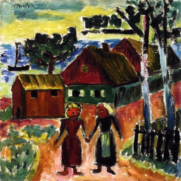 Fishermaidens by Hermann Max Pechstein Oil Painting Reproductions