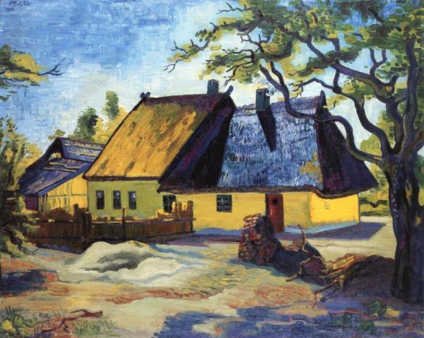Fishermen's Cottages by Hermann Max Pechstein Oil Painting Reproductions