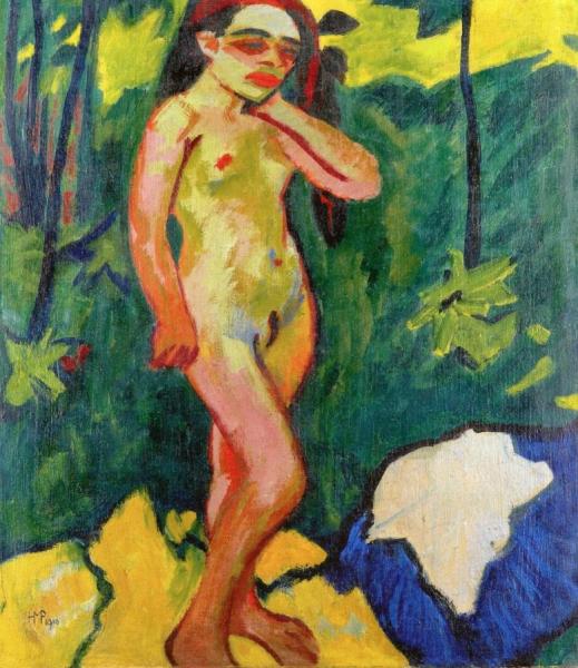 Girl In The Woods by Hermann Max Pechstein