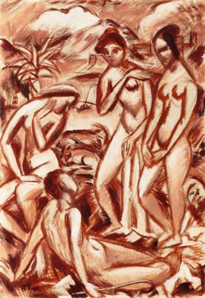 Group Of Figures by Hermann Max Pechstein