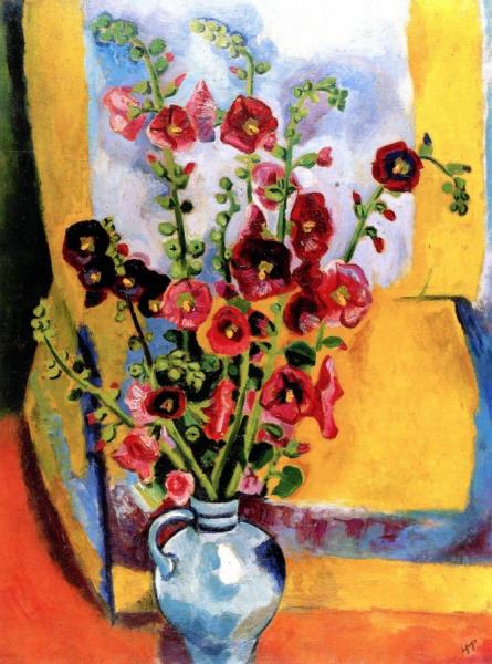 Hollyhocks I by Hermann Max Pechstein