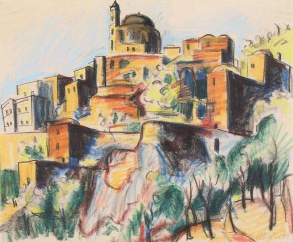 Houses On The Mountain by Hermann Max Pechstein