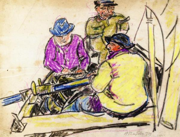 In A Boat by Hermann Max Pechstein