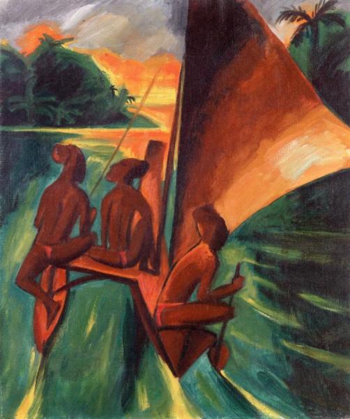 Hermann Max Pechstein In The Canoe: Outrigger