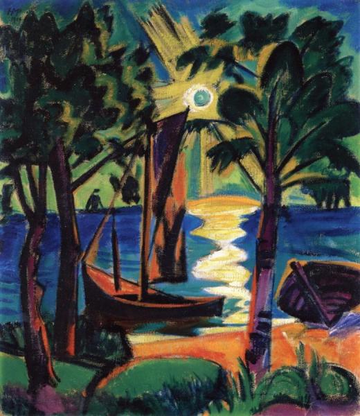 In The Lagoon by Hermann Max Pechstein Oil Painting Reproductions