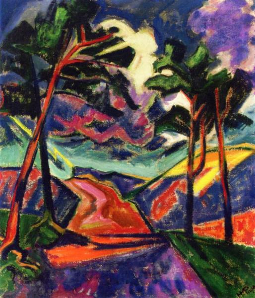 Lighting In The Dunes by Hermann Max Pechstein