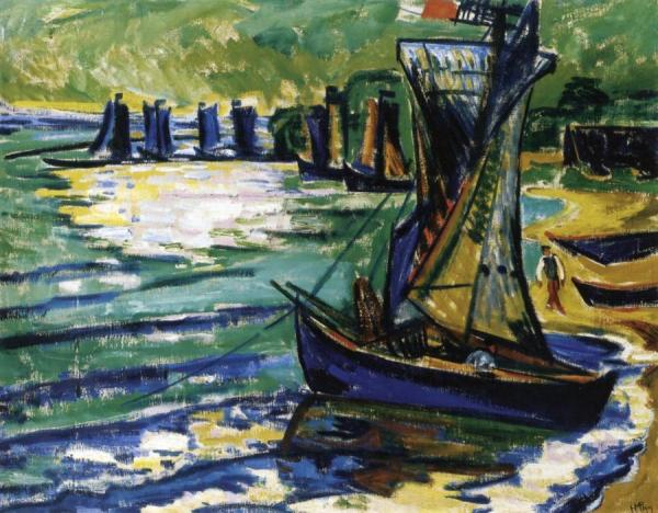 Midday On A Lagoon by Hermann Max Pechstein