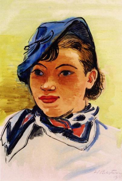 Portrait Of A Girl by Hermann Max Pechstein