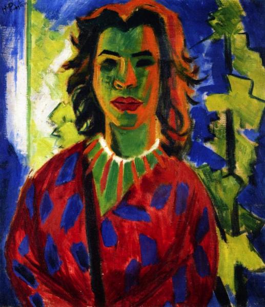 Portrait Of A Woman by Hermann Max Pechstein