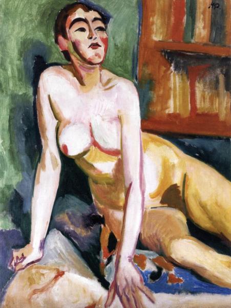 Seated Female Nude, Sonja by Hermann Max Pechstein