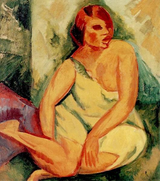 Seated Girl by Hermann Max Pechstein