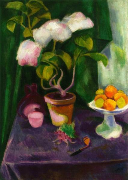 Still Life With Flowering Plants by Hermann Max Pechstein Oil Painting Reproductions