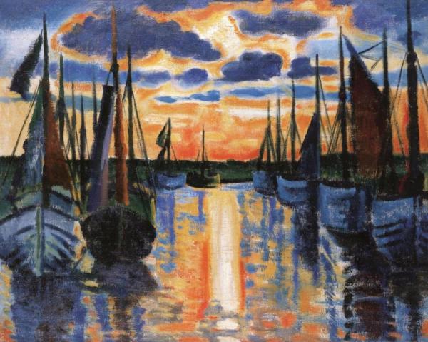 Sunset by Hermann Max Pechstein Oil Painting Reproductions