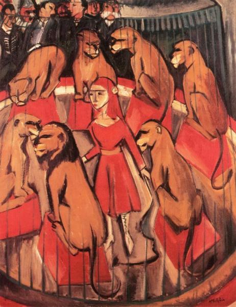 The Lion Tamer by Hermann Max Pechstein Oil Painting Reproductions