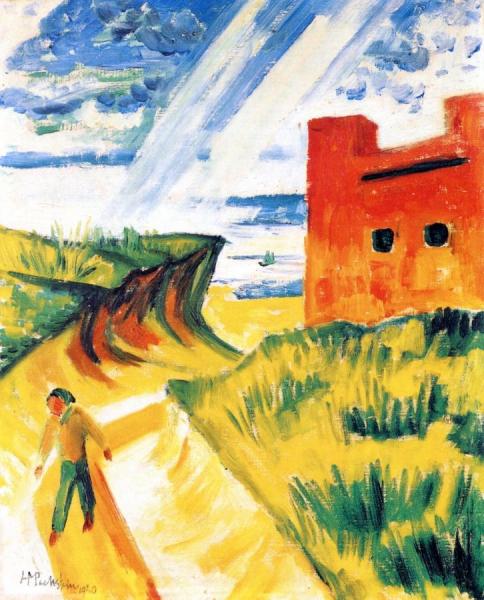 The Red House by Hermann Max Pechstein Oil Painting Reproductions