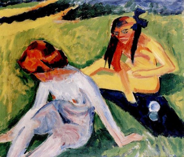 Two Girls by Hermann Max Pechstein