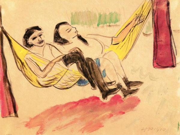 Two Girls In A Hammock I by Hermann Max Pechstein