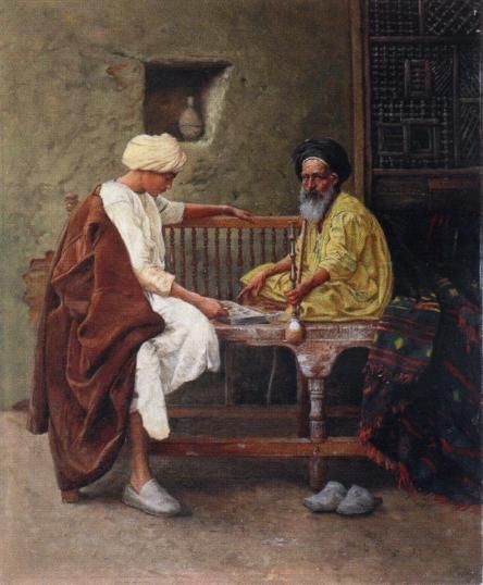Playing A Game Of Mancala by Hermann Reisz