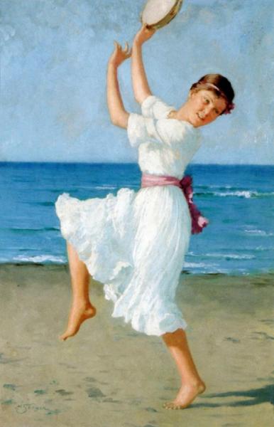 Girl On The Beach by Hermann Seeger