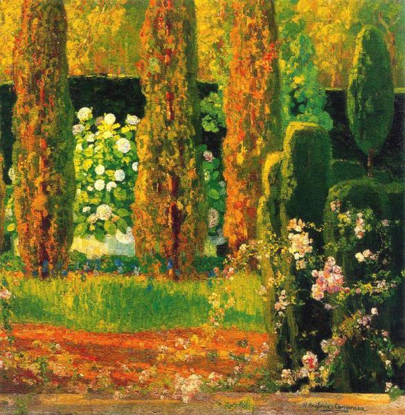 Garden With Cypresses by Hermen Anglada Camarasa