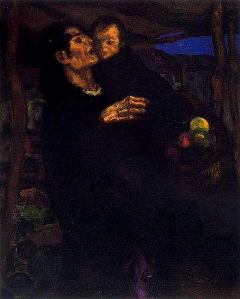 Old Gypsy With A Boy by Hermen Anglada Camarasa