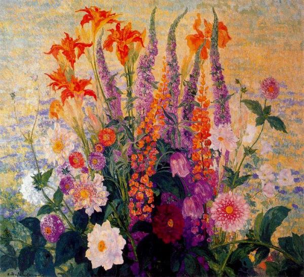 Orange Lilies by Hermen Anglada Camarasa