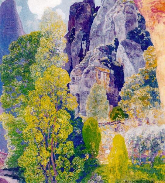 Trees Near The Monastery Of Montserrat by Hermen Anglada Camarasa