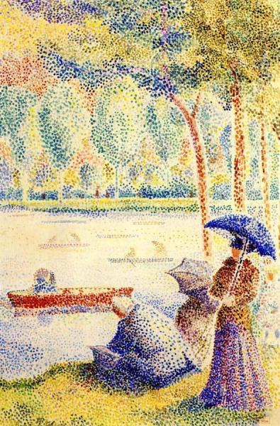 A Walk On The Banks Of A River by Hippolyte Petitjean