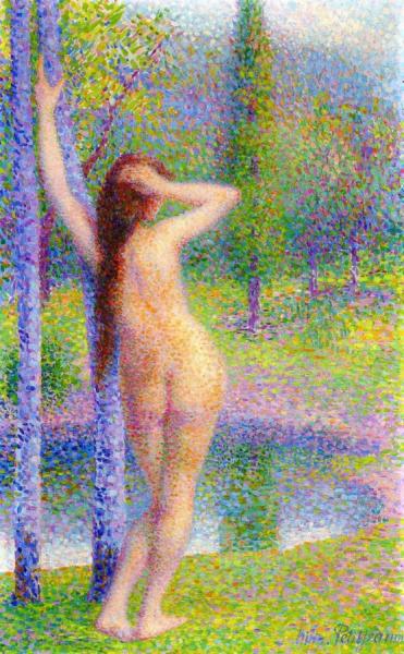 Bather Fixing Her Hair by Hippolyte Petitjean