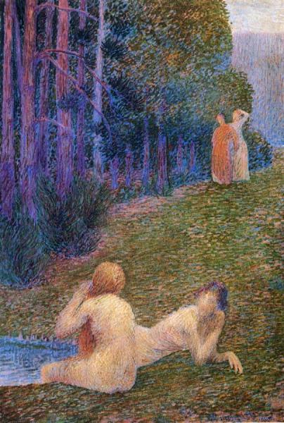 Bathers By A Stream by Hippolyte Petitjean