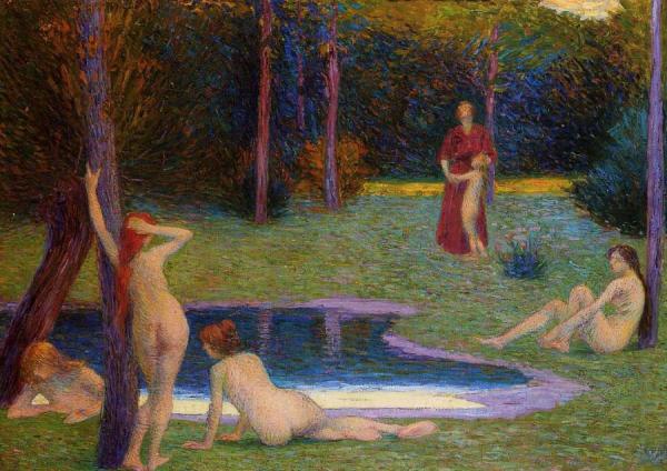 Bathers In The Evening by Hippolyte Petitjean Oil Painting Reproductions