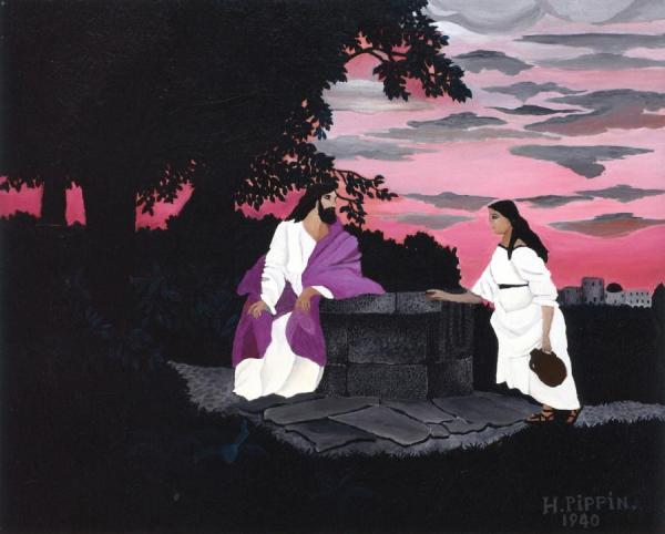 Christ And The Woman Of Samaria by Horace Pippin