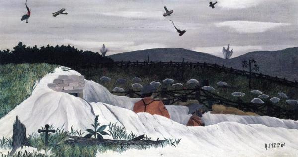 Dog Fight Over Trenches by Horace Pippin Oil Painting Reproductions