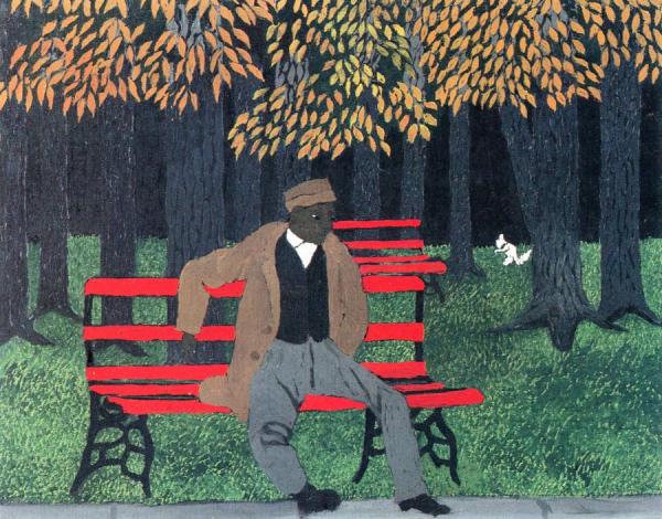 Man On A Bench by Horace Pippin