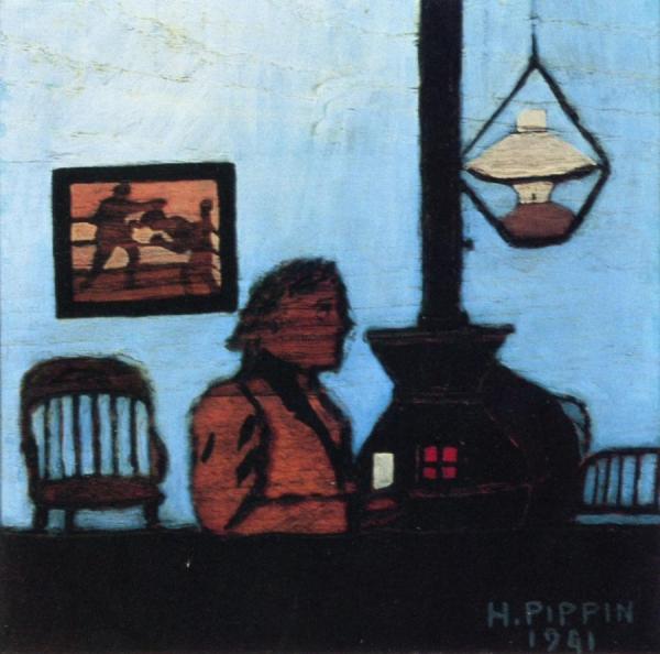Man Seated Near Stove by Horace Pippin