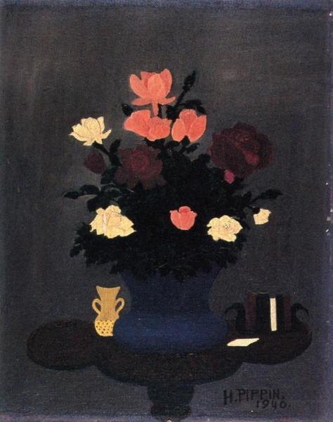 Roses In A Jar by Horace Pippin