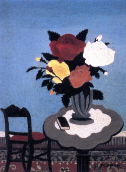 Roses With Red Chair by Horace Pippin Oil Painting Reproductions