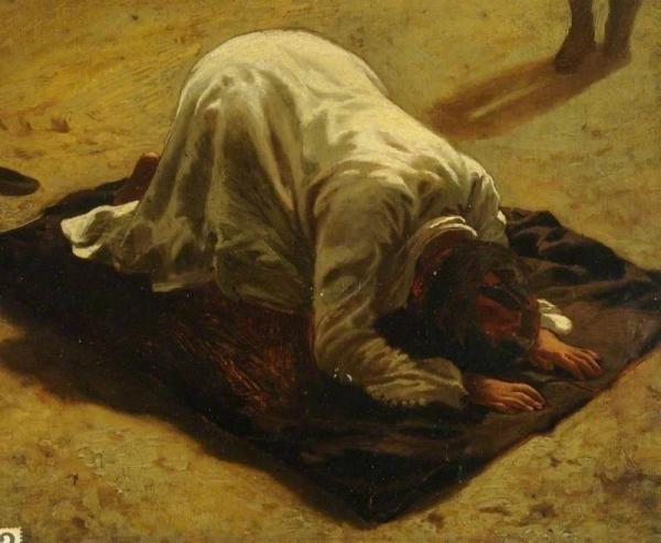 An Arab At Prayer by Horace Vernet