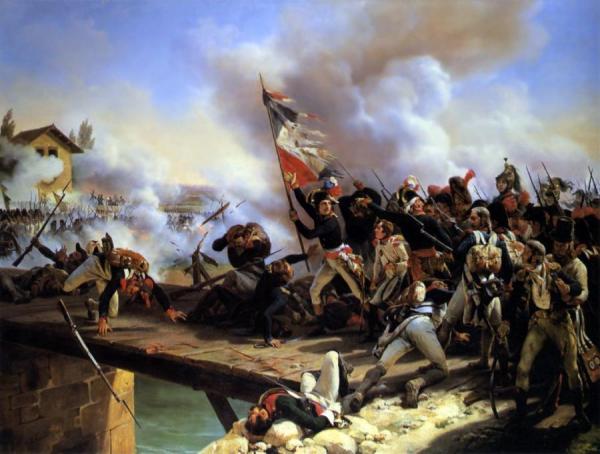 Napoleon Bonaparte Leading His Troops Over The Bridge Of Arcole by Horace Vernet Oil Painting Reproductions