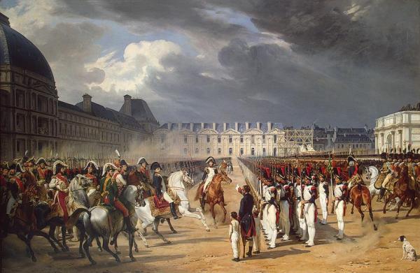 Napoleon Reviewing The Guard In The Place Du Carrousel by Horace Vernet