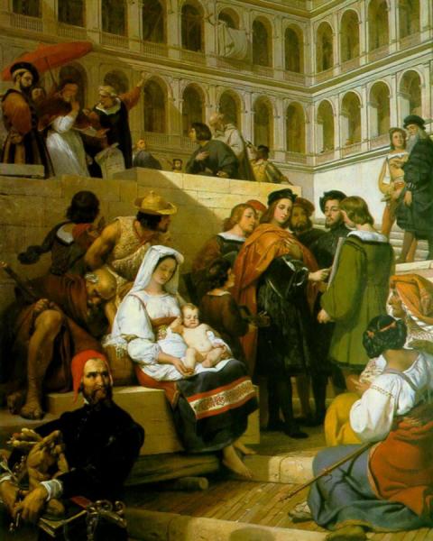 Raphael And Pope Leo X by Horace Vernet