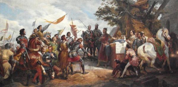 The Battle Of Bouvines Won By Philippe Auguste by Horace Vernet
