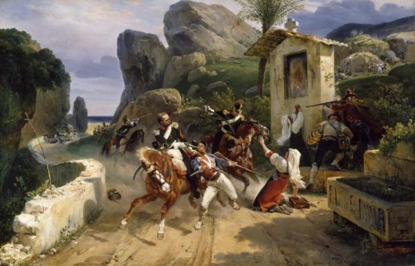Italian Brigands Surprised By Papal Troops, 1831 by Horace Vernet