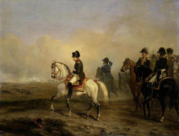 Keizer Napoleon I En Zijn Staf Te Paard by Horace Vernet