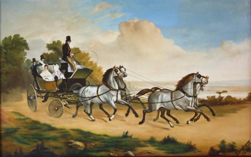 The Barouche, 1836 by Horace Vernet